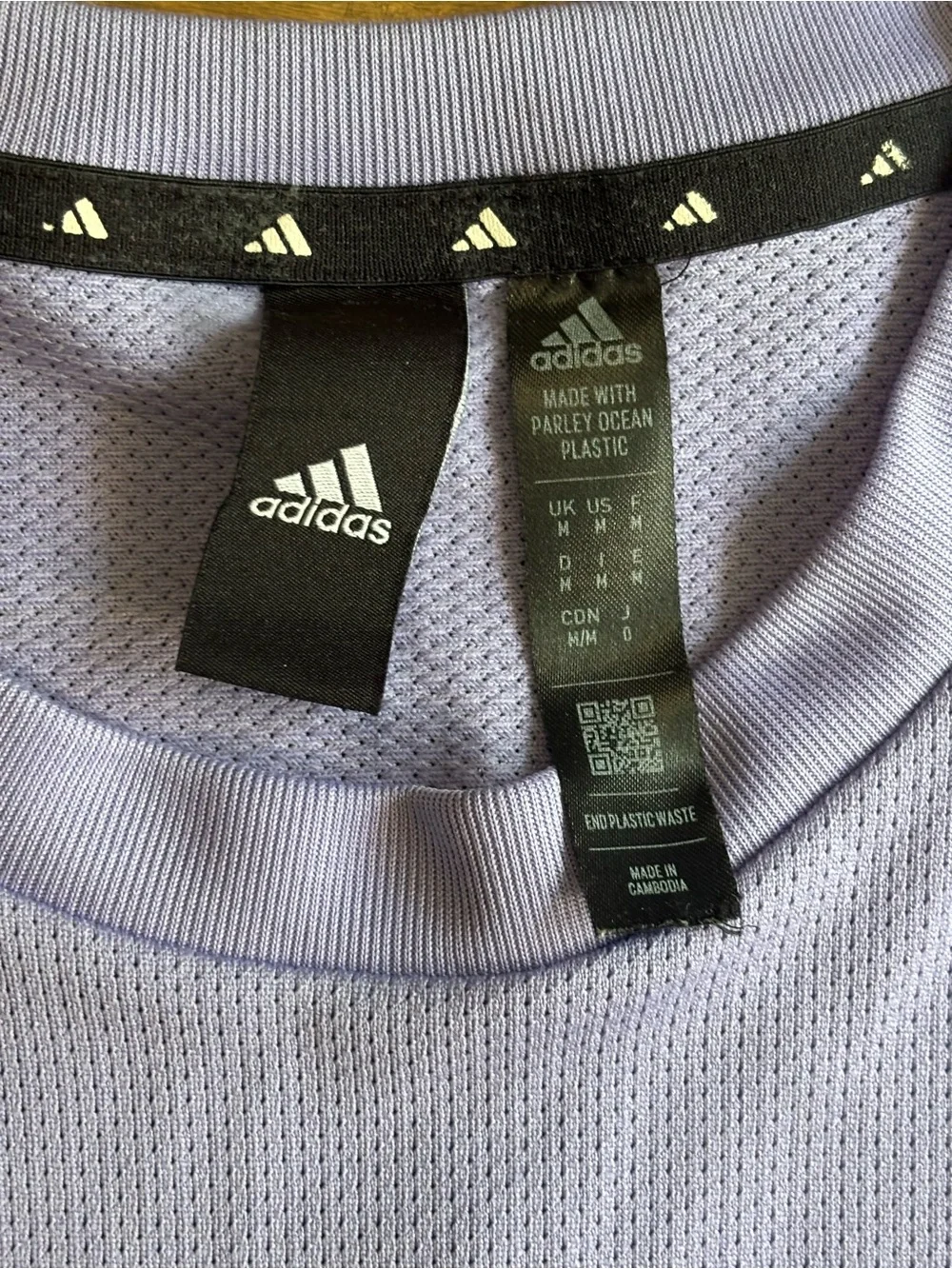 adidas Lavender Tee with Pale Yellow Logo